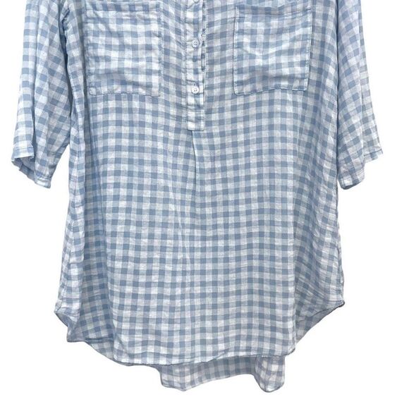 Angela Mara Plaid Brushed Cotton Top - Picture 3 of 6
